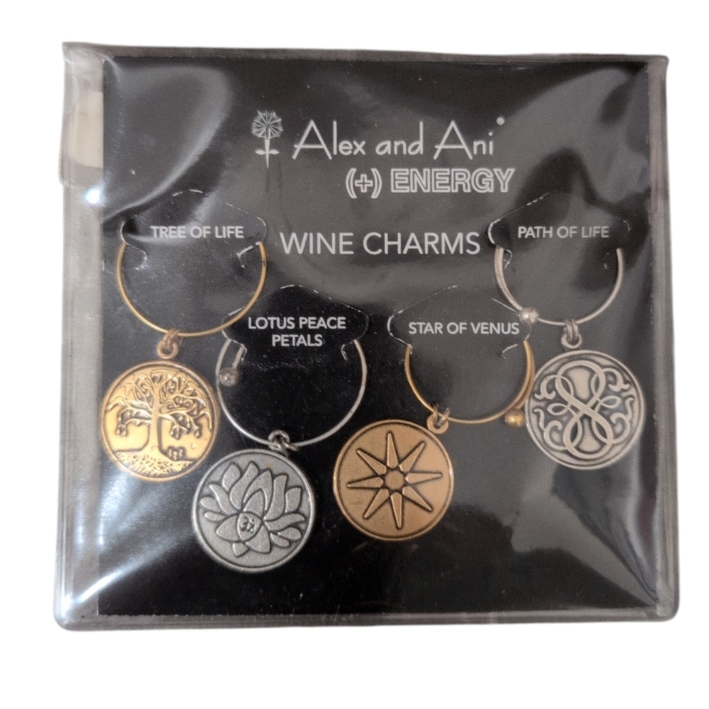 Alex and Ani 4pc Gold and Silver Wine Charms